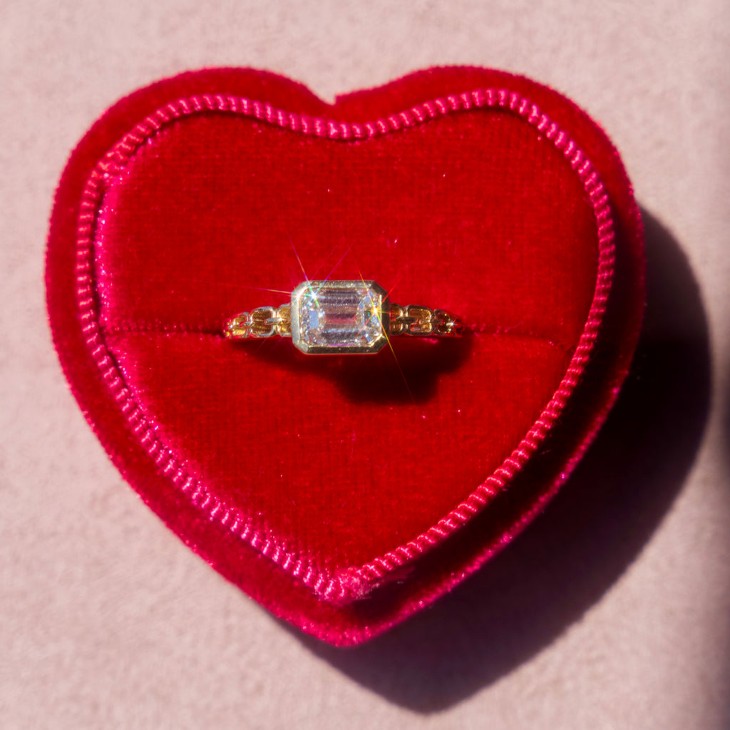 14k Lab Grown Diamond Emerald Cut Ring
