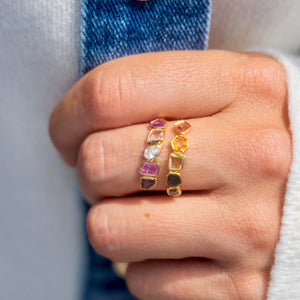 18k Sapphire + Diamond Wrap Around Ring