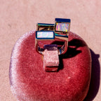White + Blue Opal Reversible Ring