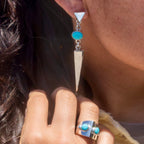 Sterling Silver + Turquoise Spiked Ring