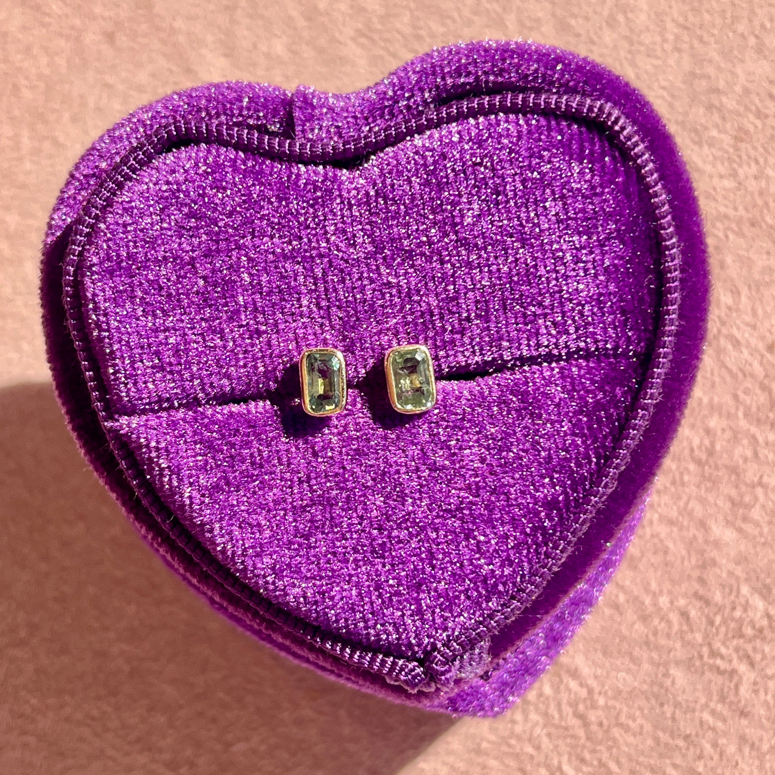 14k Green Sapphire Studs