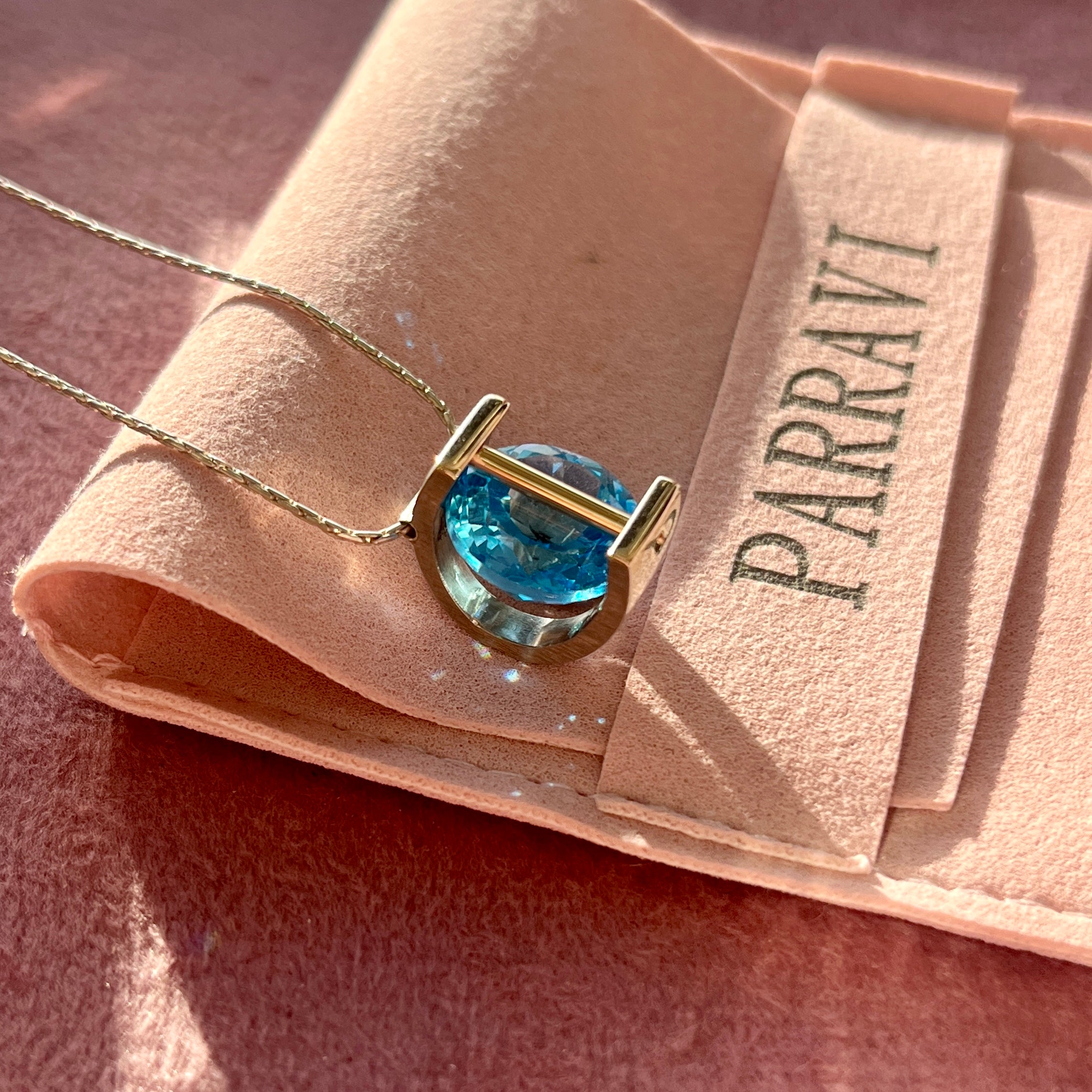 Blue Topaz Basket Necklace