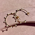 Gold over Sterling Silver Pearl Hoops