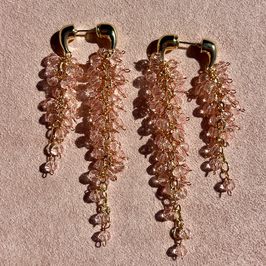 Pink Topaz 2 in 1 Earrings