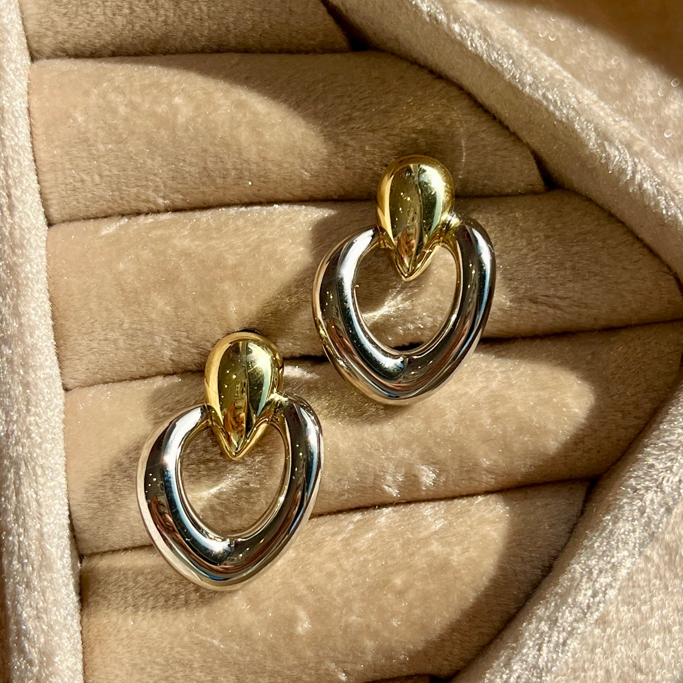 Two Tone Knocker Earrings