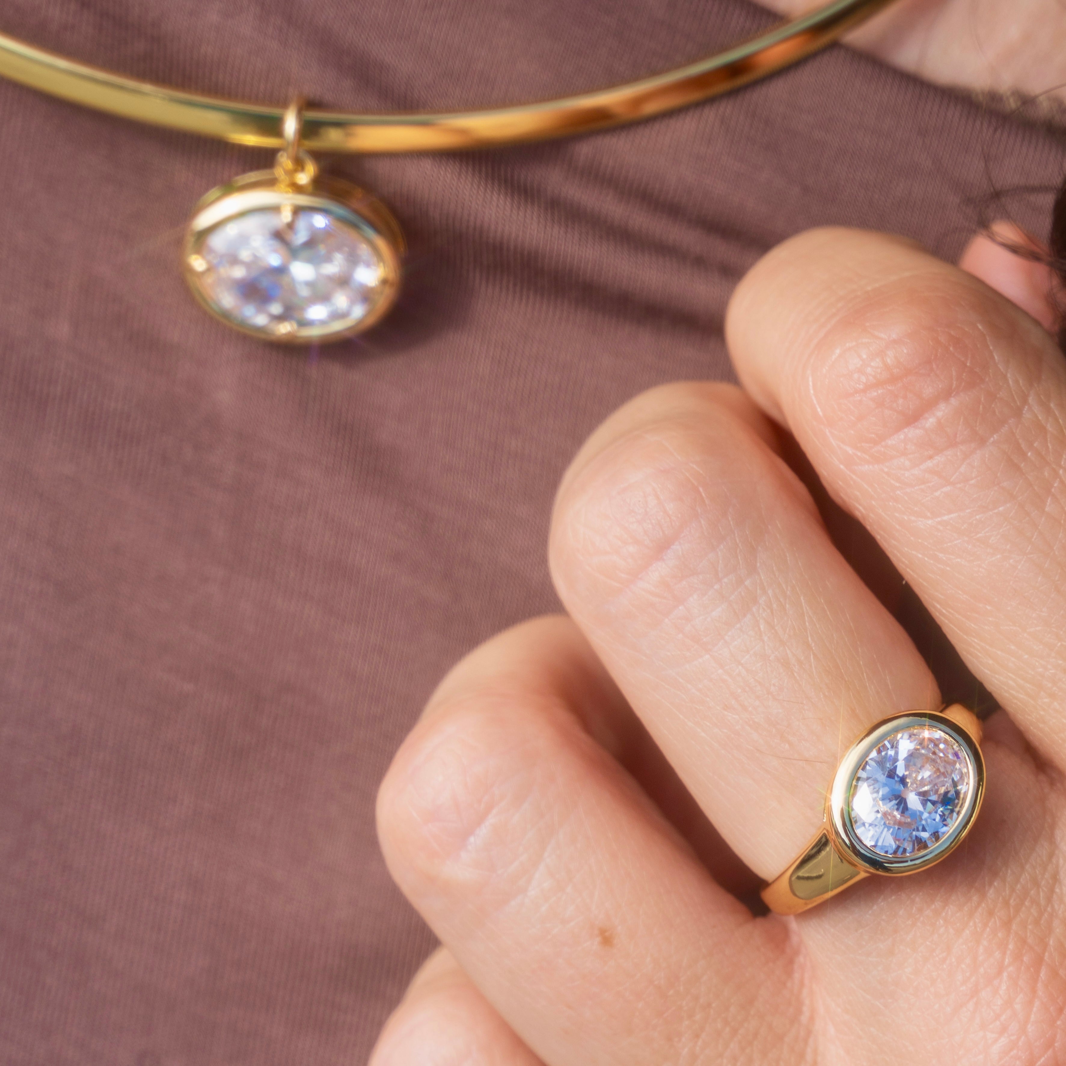 East West Oval Ring
