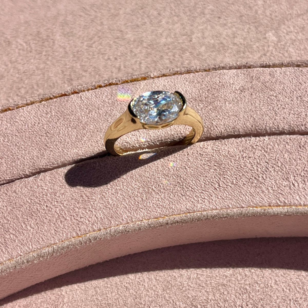 CZ Oval Bezel Ring