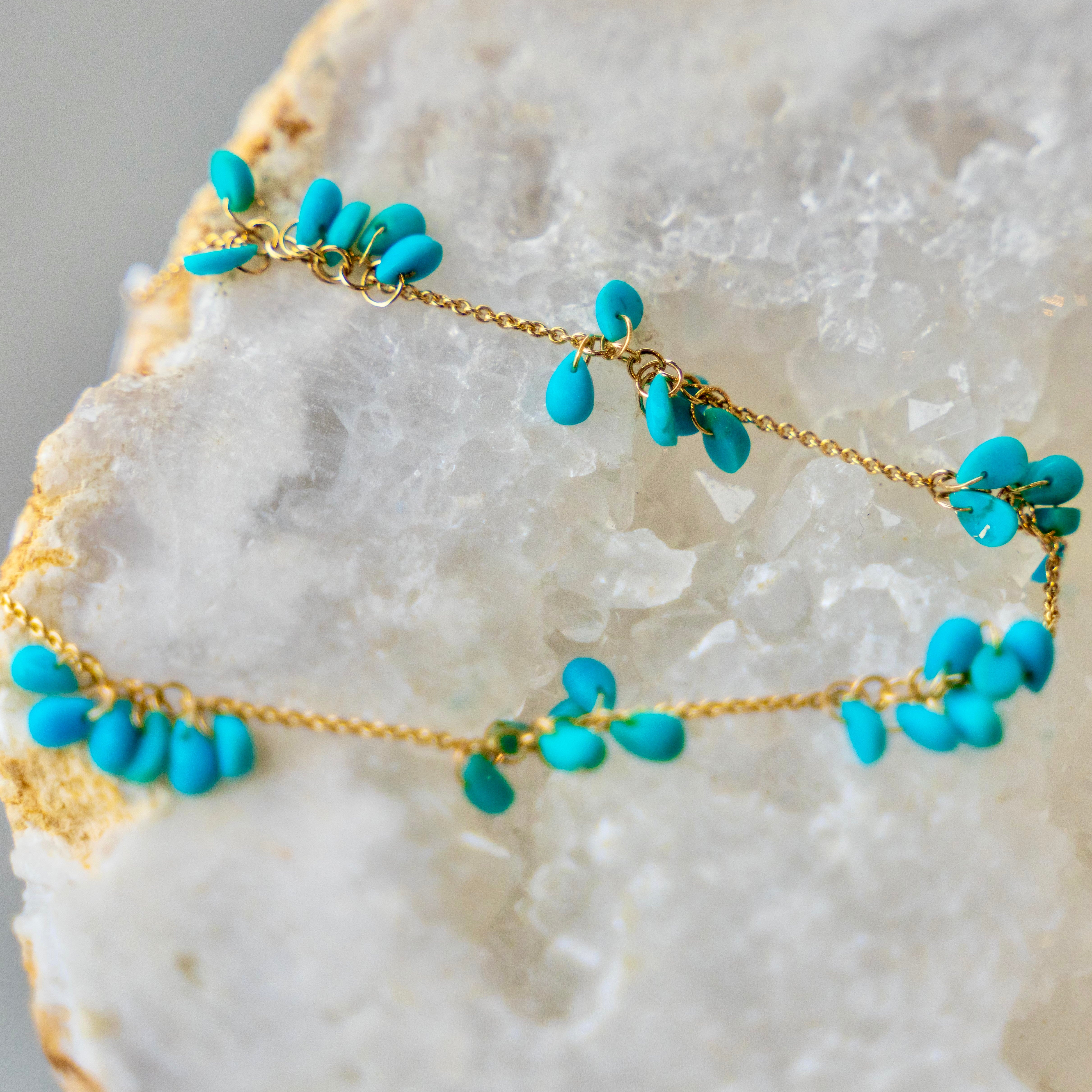 14k Turquoise Shaker Bracelet