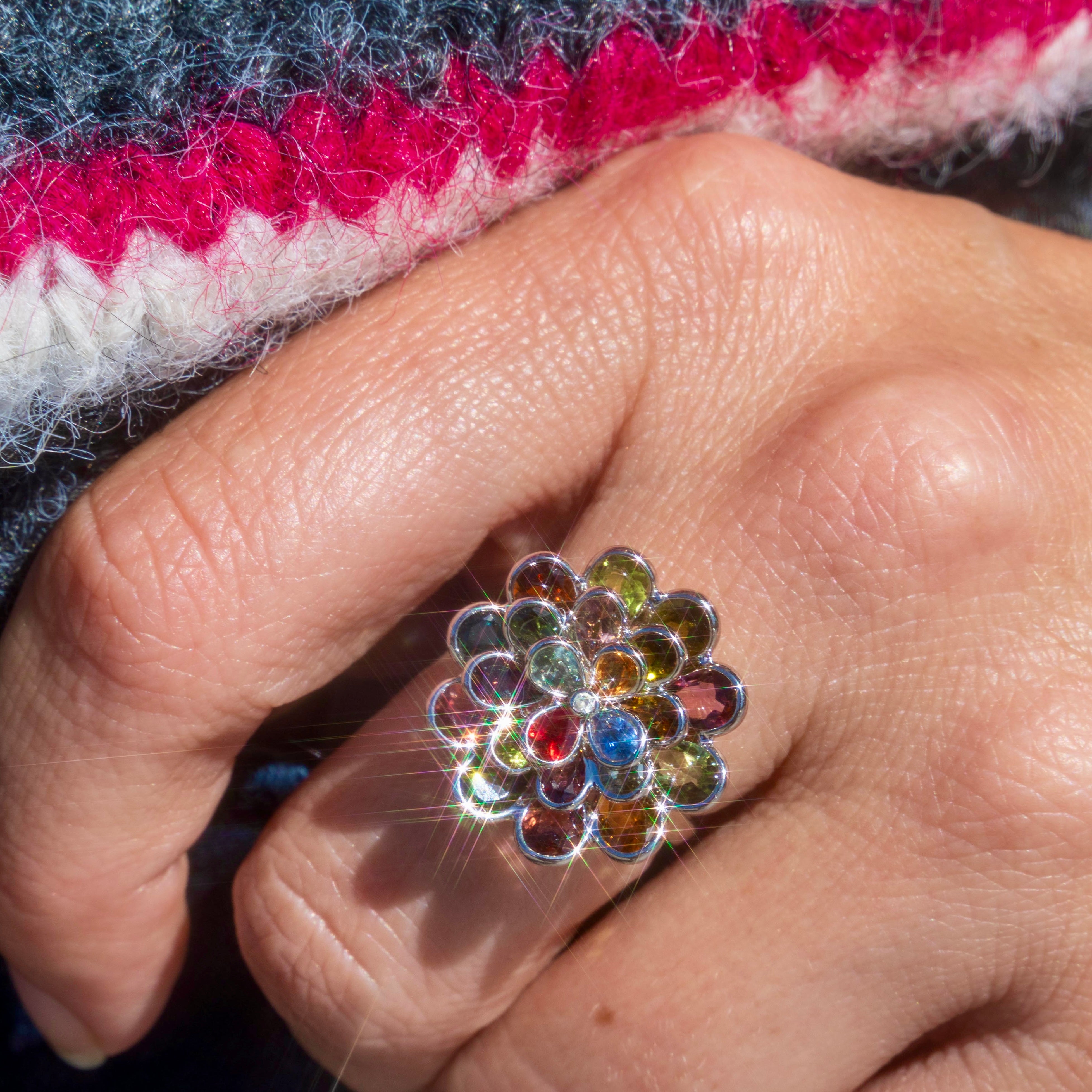 Tourmaline Floral Ring