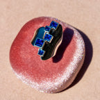 Blue Cubic Zirconia Stepping Stone Ring