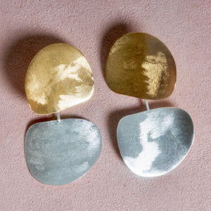 Two- Tone Curvy Earrings
