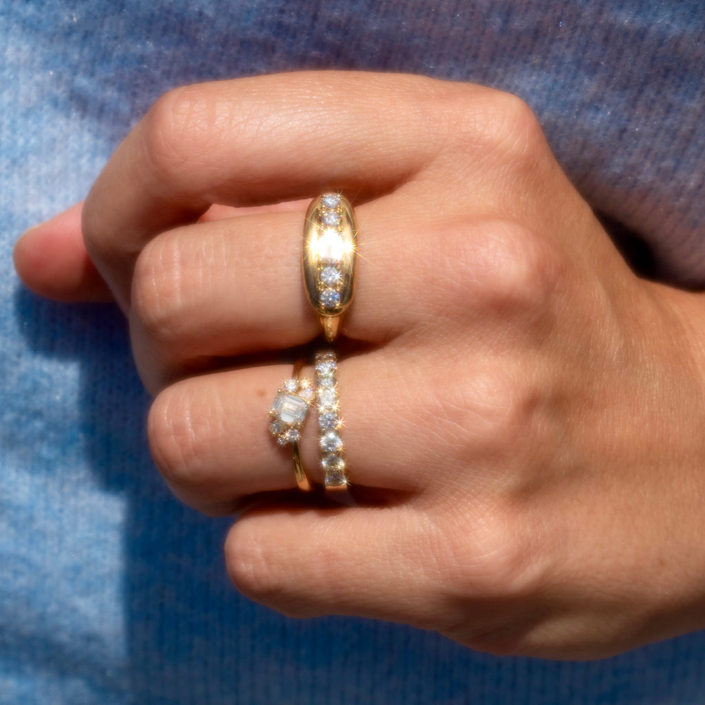 18k Baguette Diamond Ring (vintage inspired)