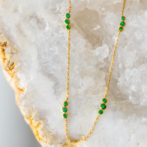 14k Emerald By The Yard Necklace