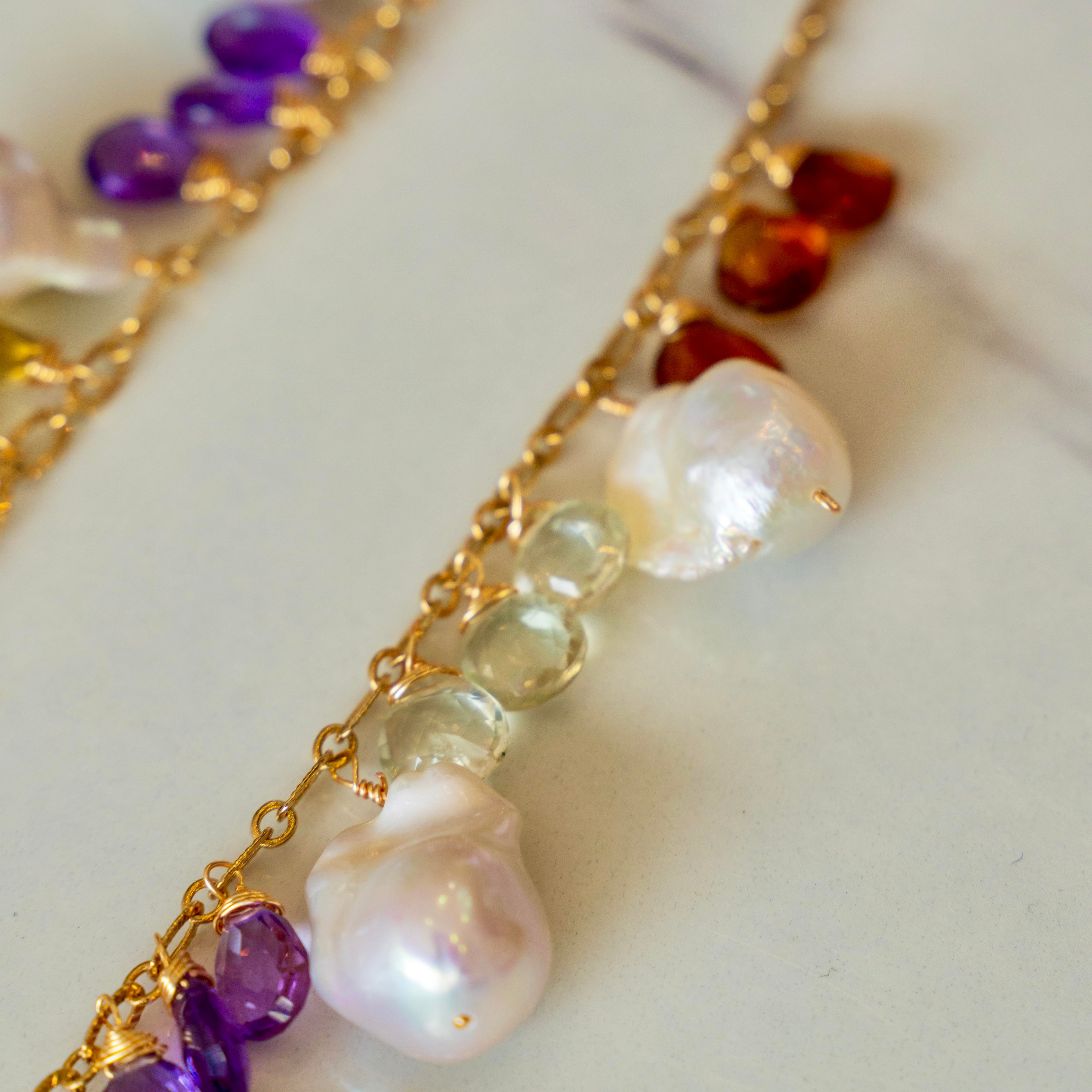Baroque Akoya Pearls w/ Semi Precious Stones