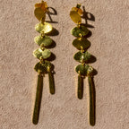 Brushed Gold Oval Bar Earrings