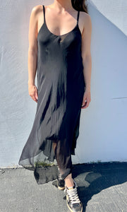 Black Silk Slip Dress
