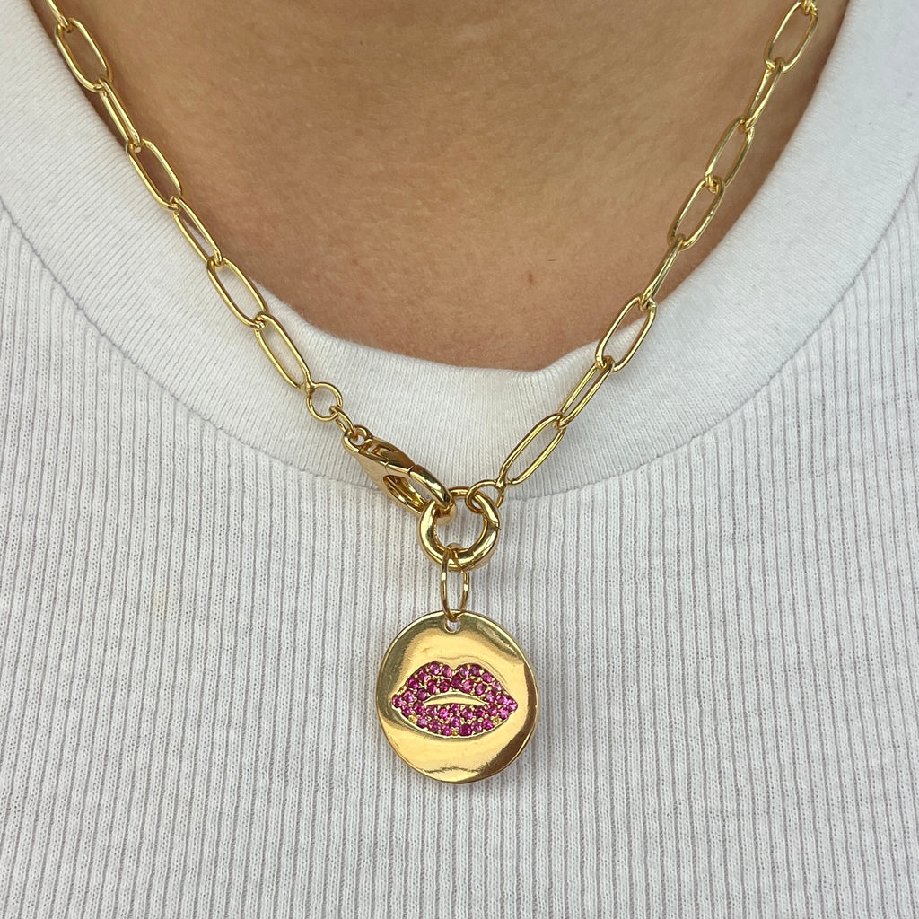 Red Lips Link Necklace