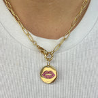 Red Lips Link Necklace