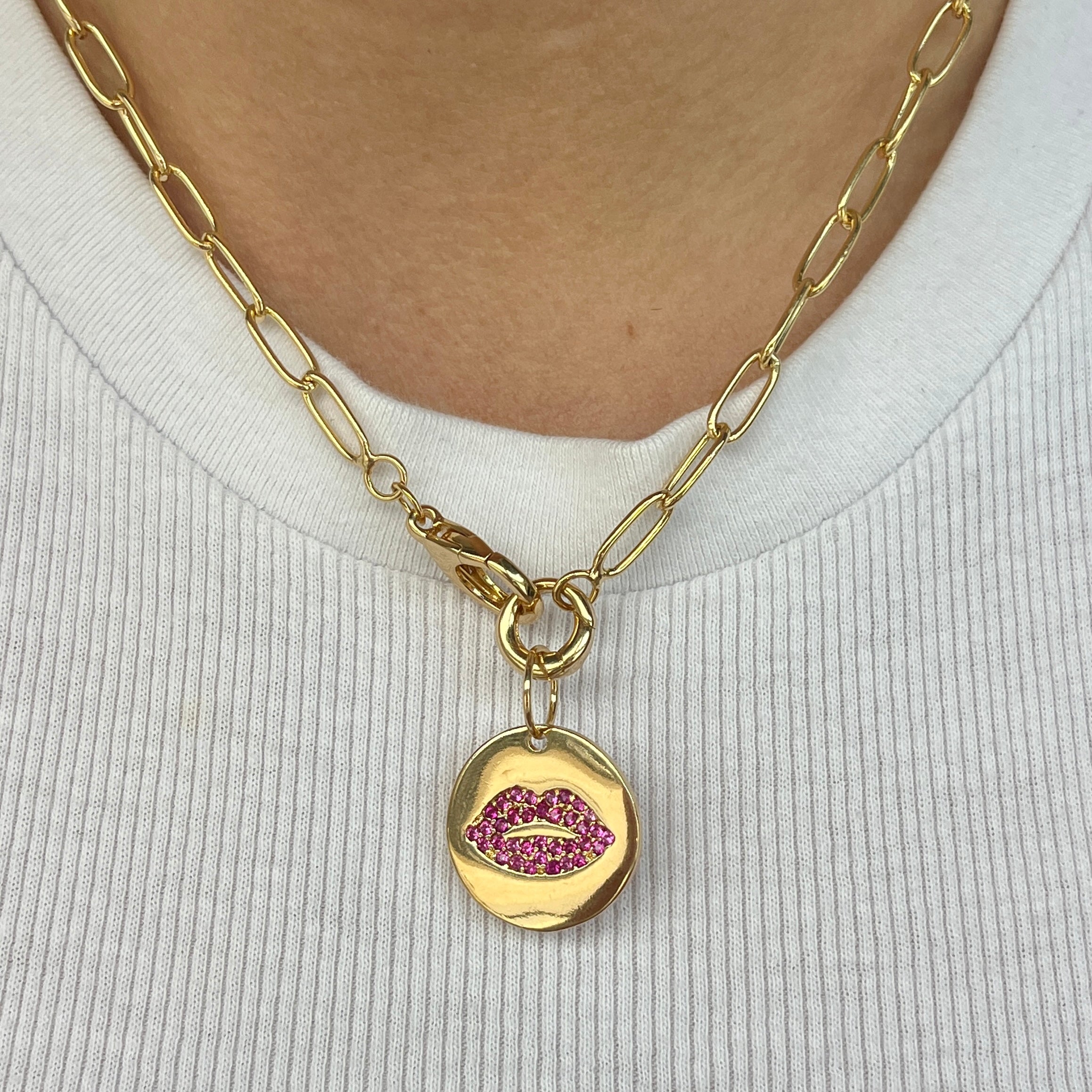 Red Lips Link Necklace