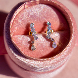 14k Diamond Pear Waterfall Earrings