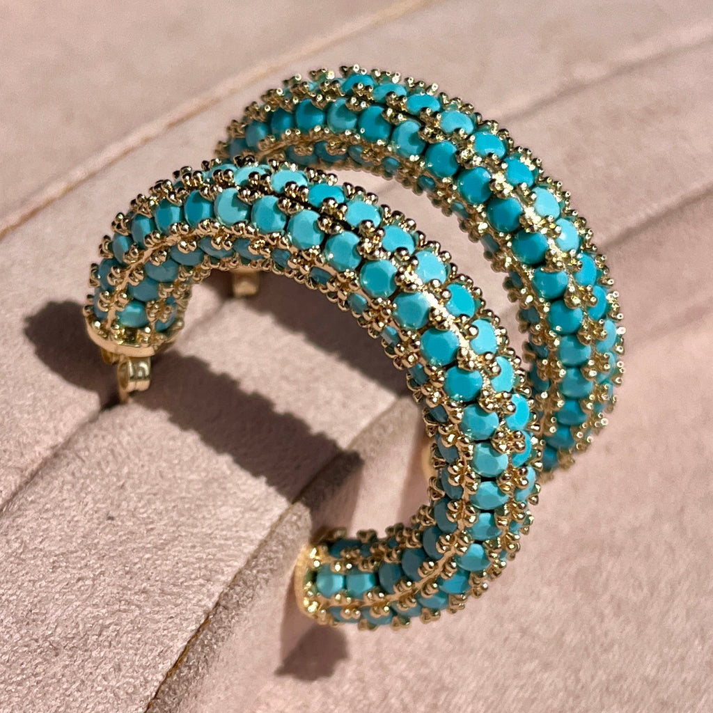 Turquoise Chunky Hoops