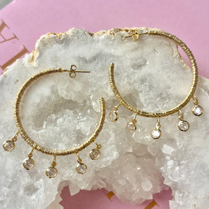 CZ Dangle Hoops