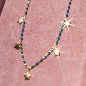 Turquoise Enamel Star Necklace