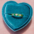 14k Emerald + Diamond Band