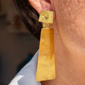 Geometric Brushed Gold Statement Earrings