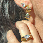 Oval Bezel CZ Studs