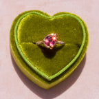 18k Rose Gold Pink Tourmaline + Diamond Ring