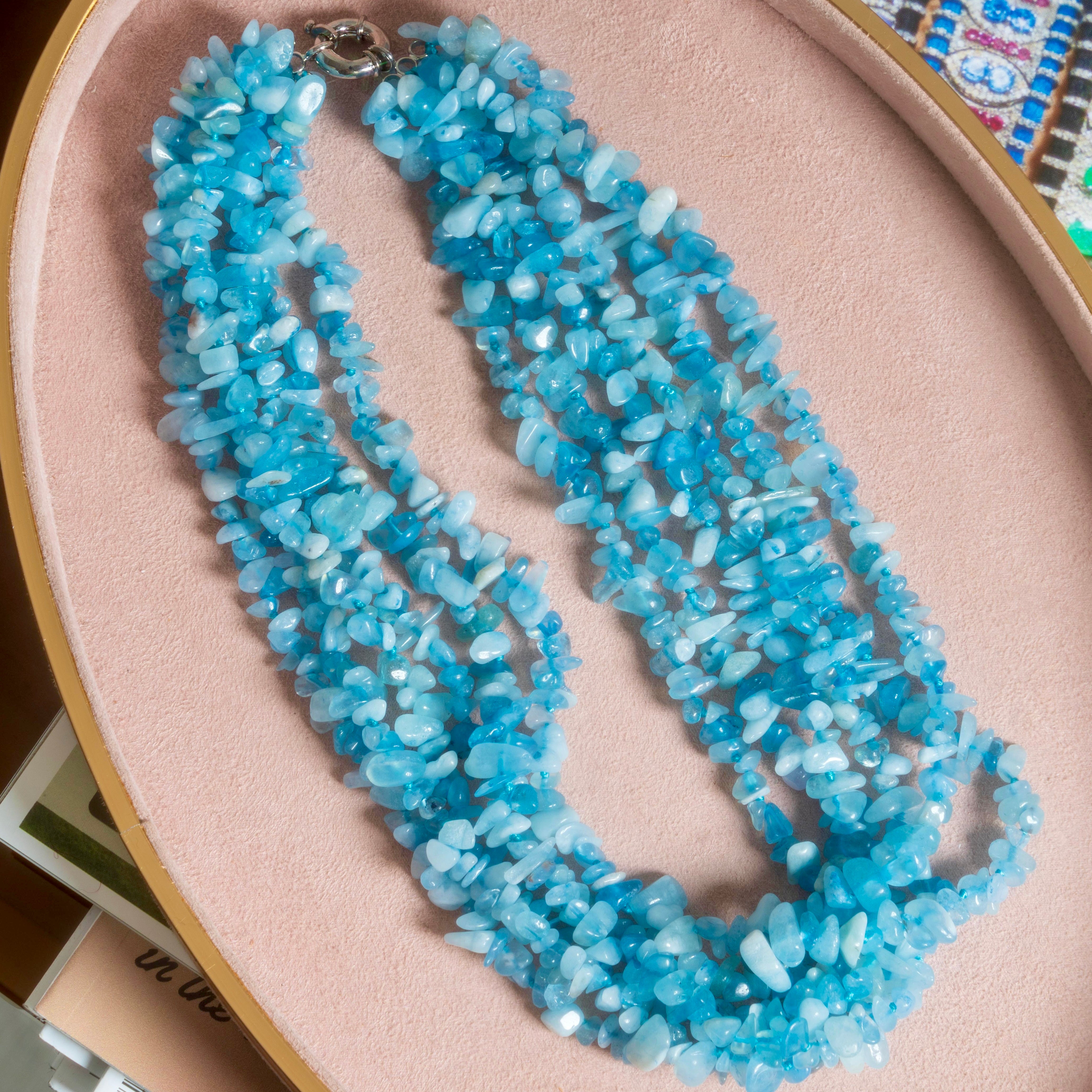 Aquamarine 6 Strand Necklace