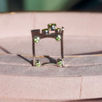 Sterling Silver Peridot Square Lego Ring