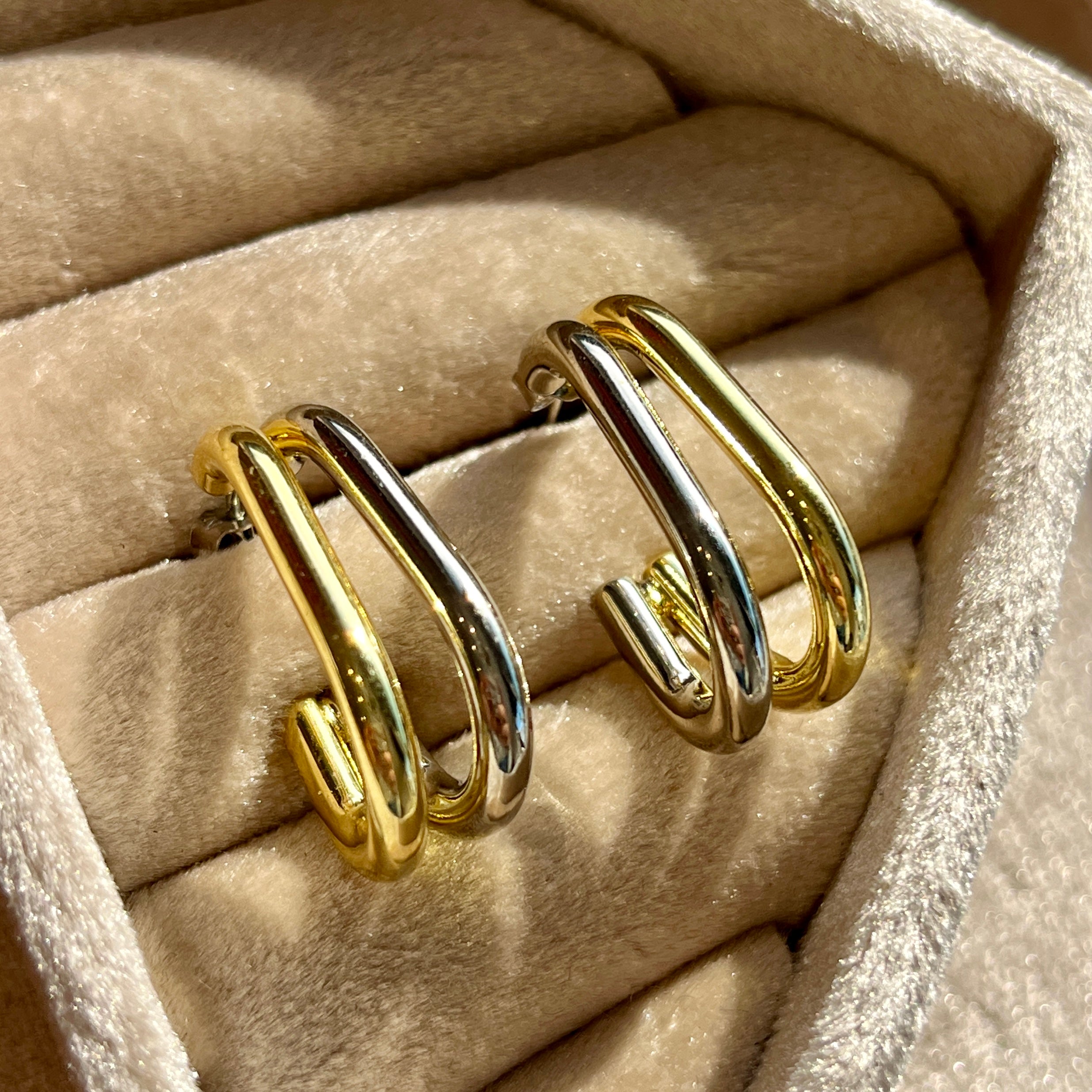 Two Tone Double Oval Hoops