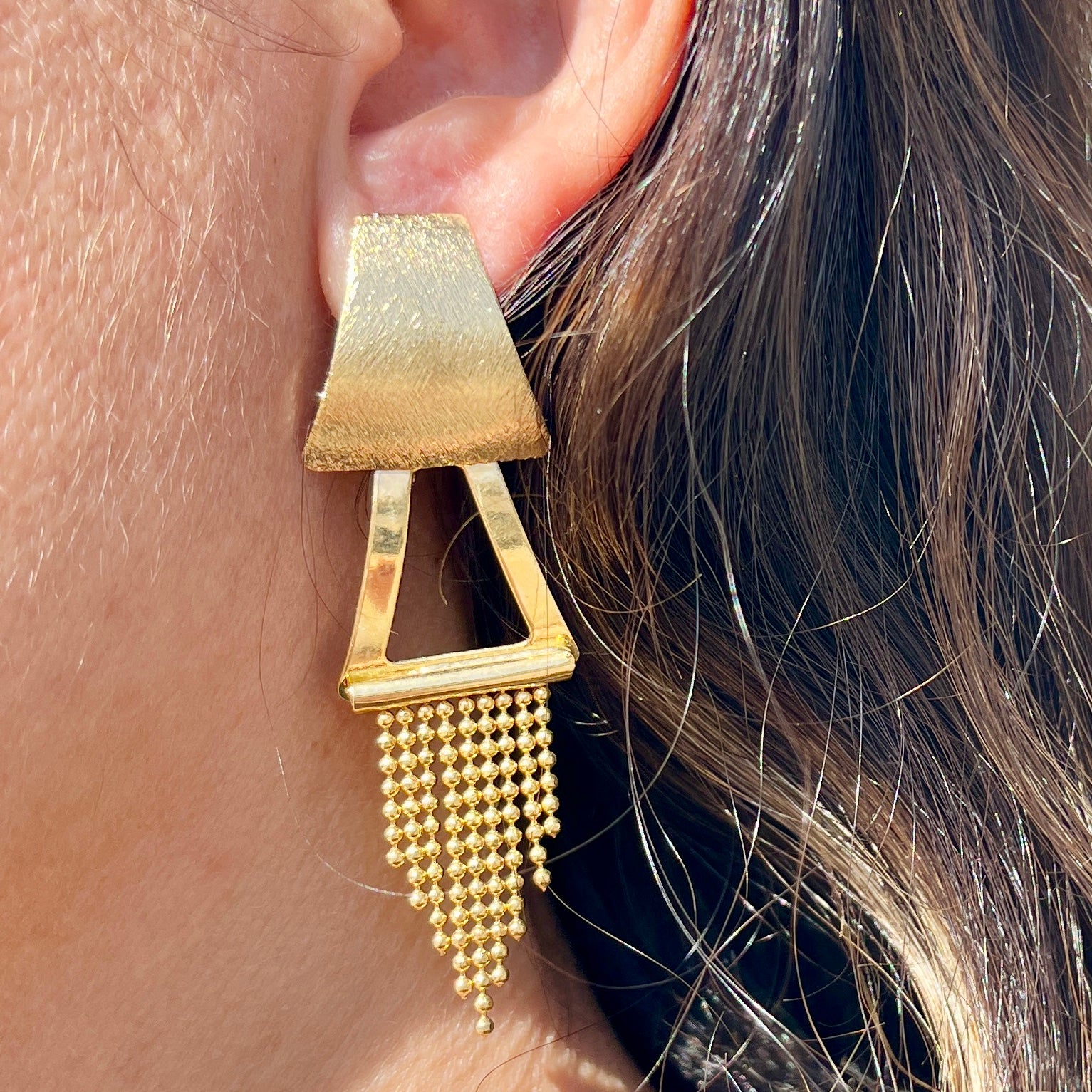 Trapezoid Tassel Earrings