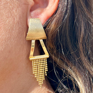 Trapezoid Tassel Earrings