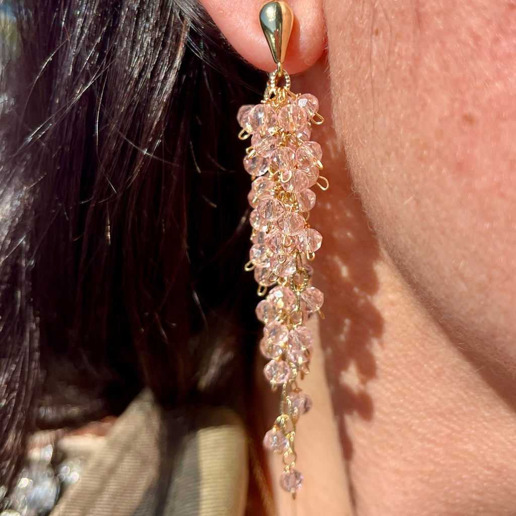 Pink Topaz 2 in 1 Earrings