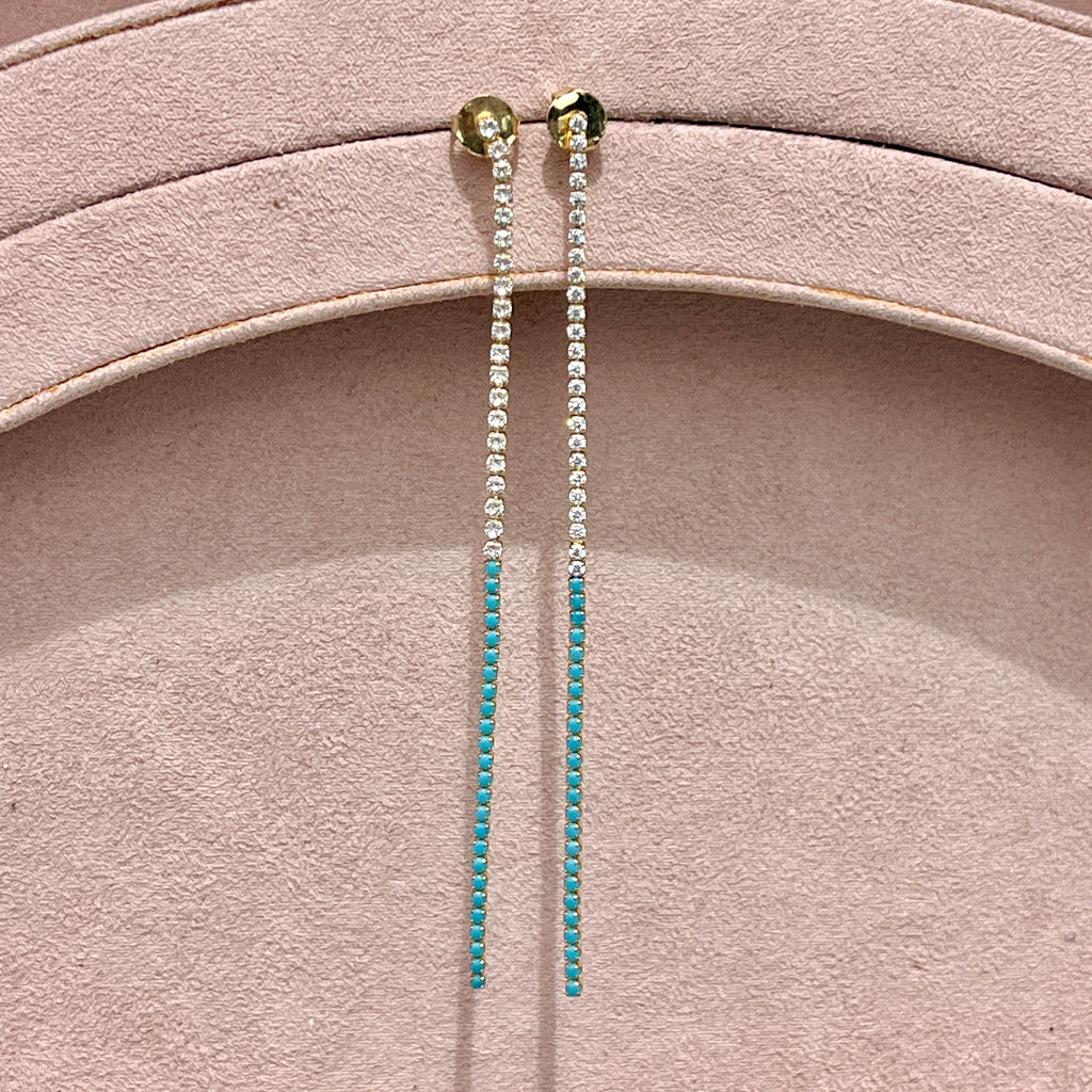 Turquoise Ombré Tennis Earrings