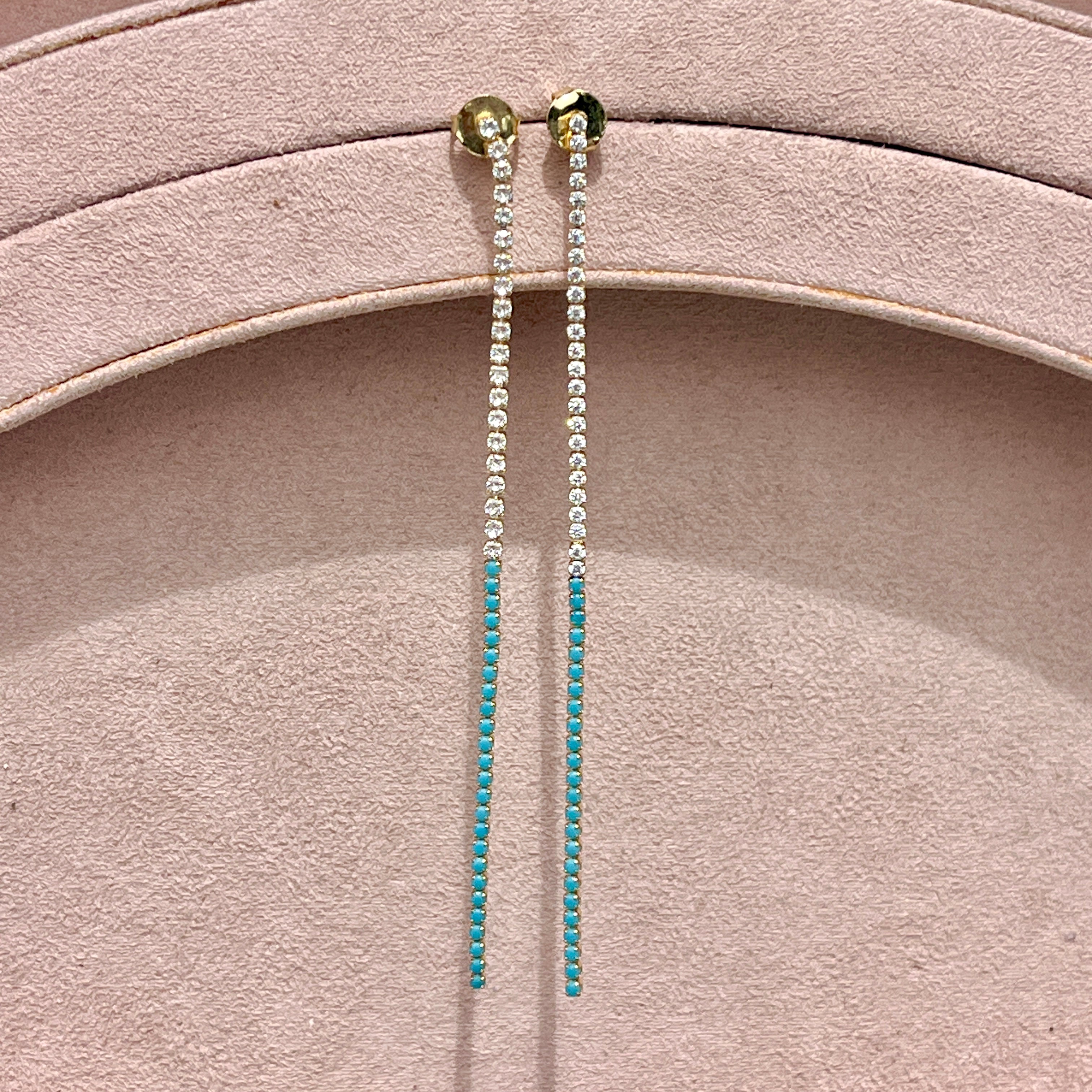 Turquoise Ombré Tennis Earrings