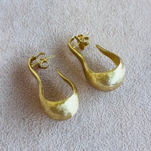 Chunky Gold Raindrop Hoops