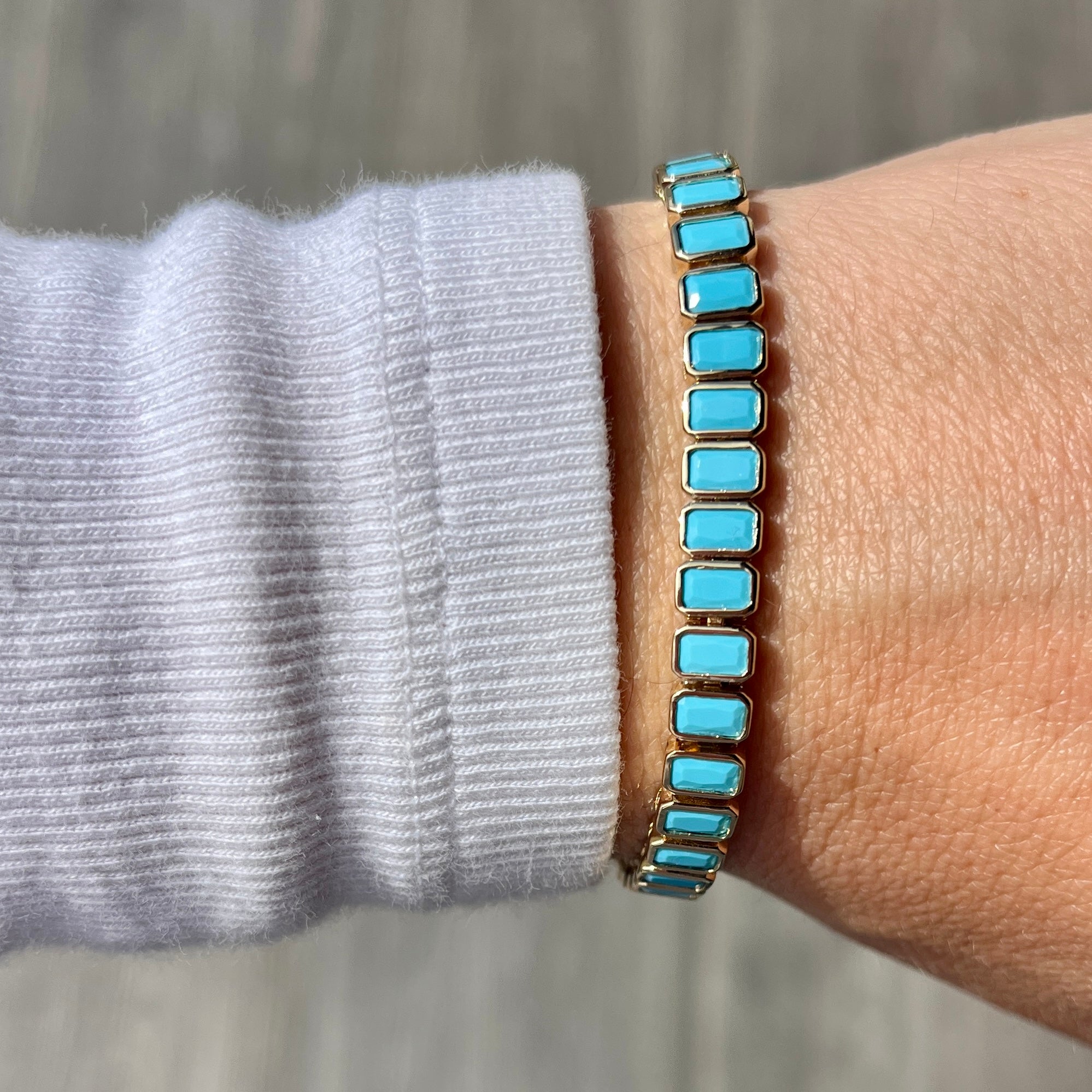 Turquoise Baguette Tennis Bracelet