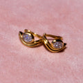 14k Diamond Wave Huggies