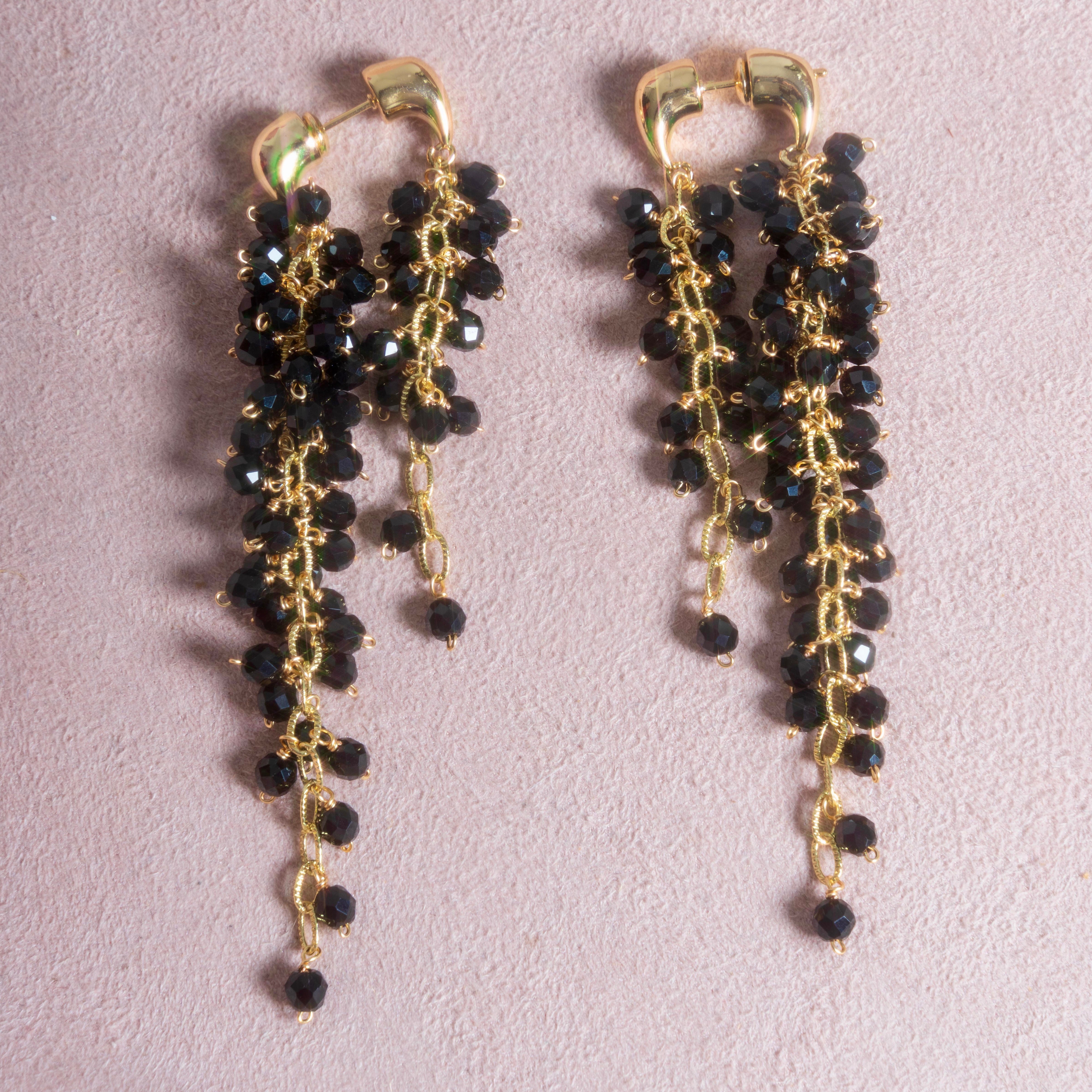 Black Spinel Shaker Earrings