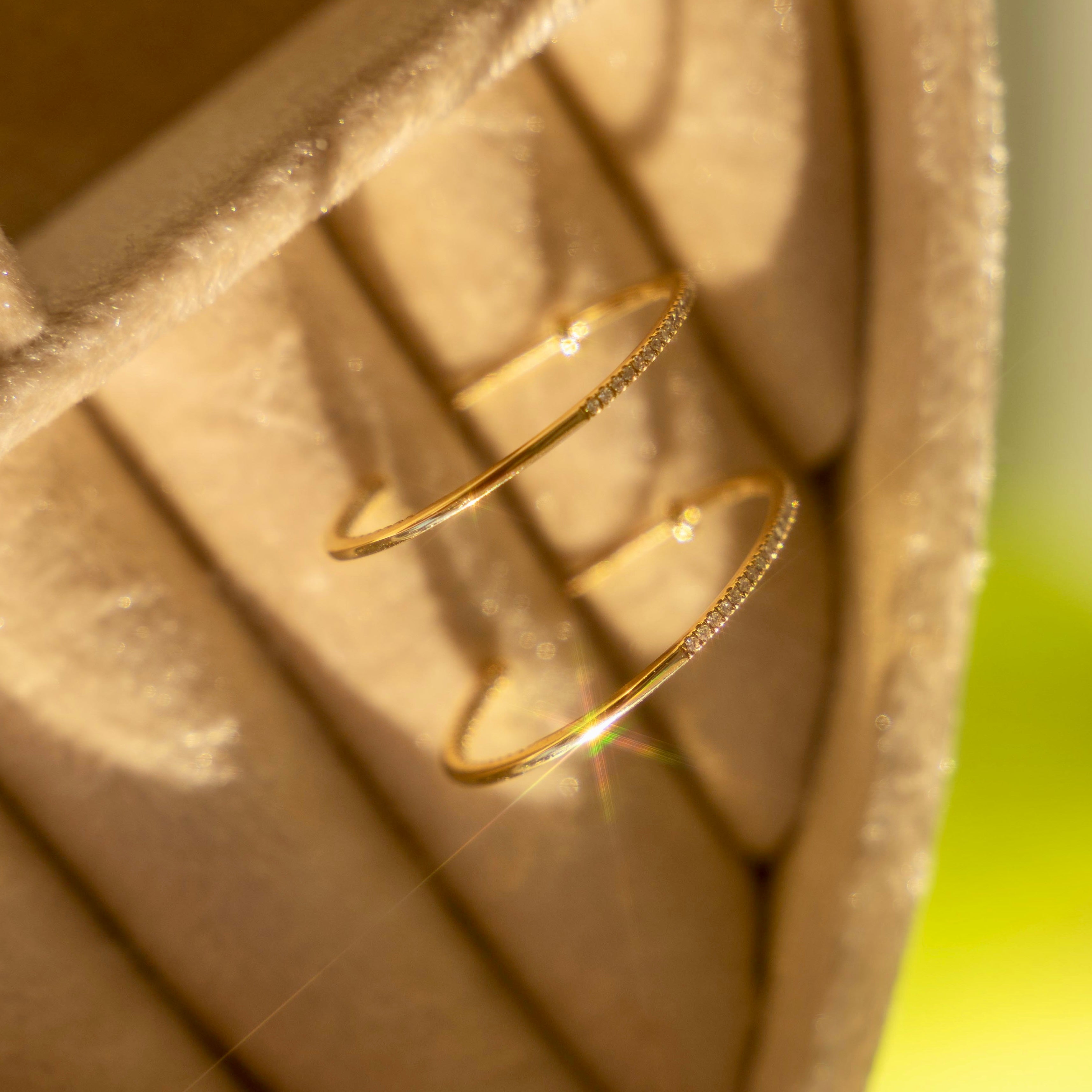 14k Medium Diamond Hoops