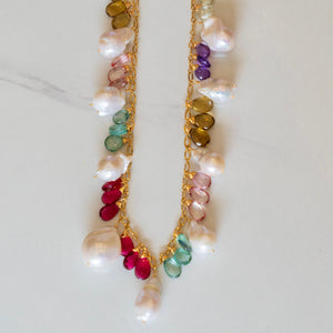 Baroque Akoya Pearls w/ Semi Precious Stones