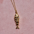 14k Diamond Fish Necklace