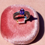 Oxidized Silver Ring w/ Amethyst