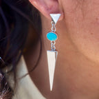 Sterling Silver + Turquoise Spiked Earrings