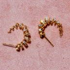 14k Diamond Coil Hoops