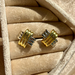 Two Tone X Earrings